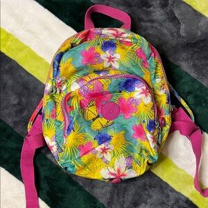 Kipling Kids Floral Mini Backpack - Pink, Turquoise & Yellow